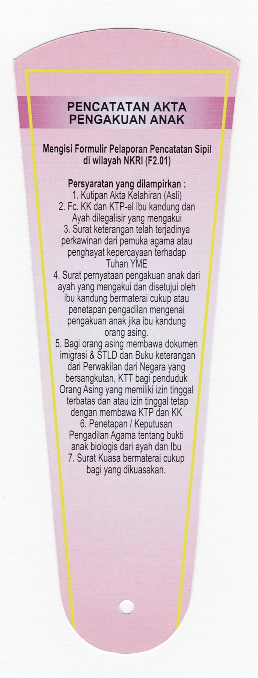 Persyaratan Pengakuan Anak