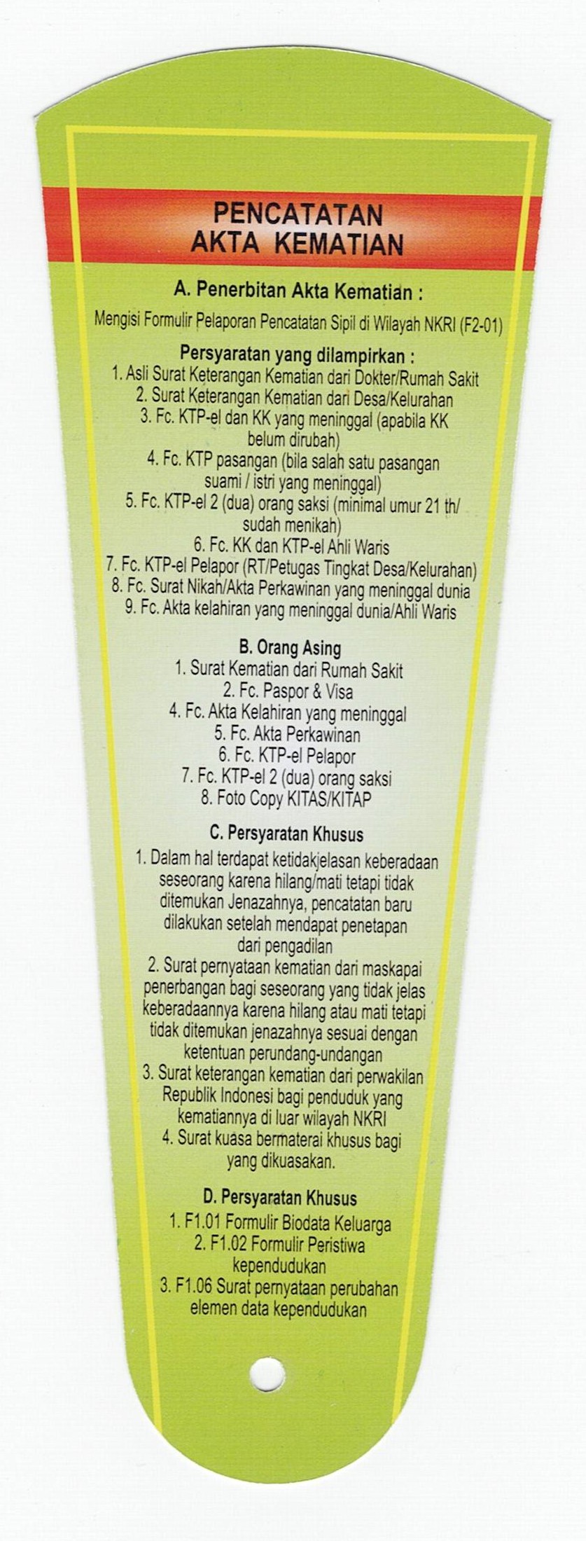 Persyaratan Akta Kematian